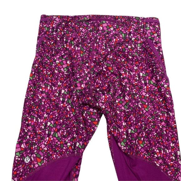 Lululemon Real Quick Crop Paradise Leggings 8 Royal Plum Pants Activewear Capri - Picture 5 of 7